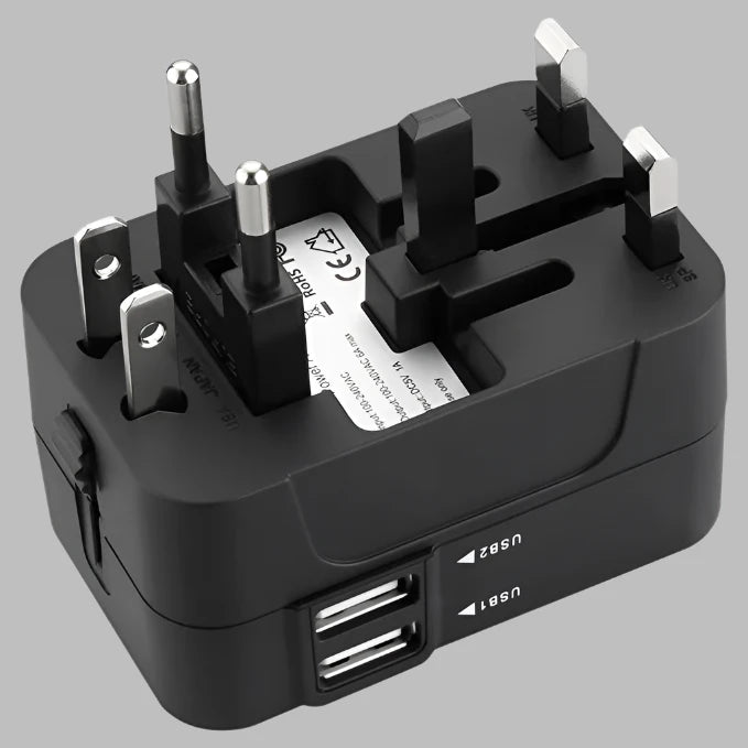 Universal Travel Adapter with Dual USB