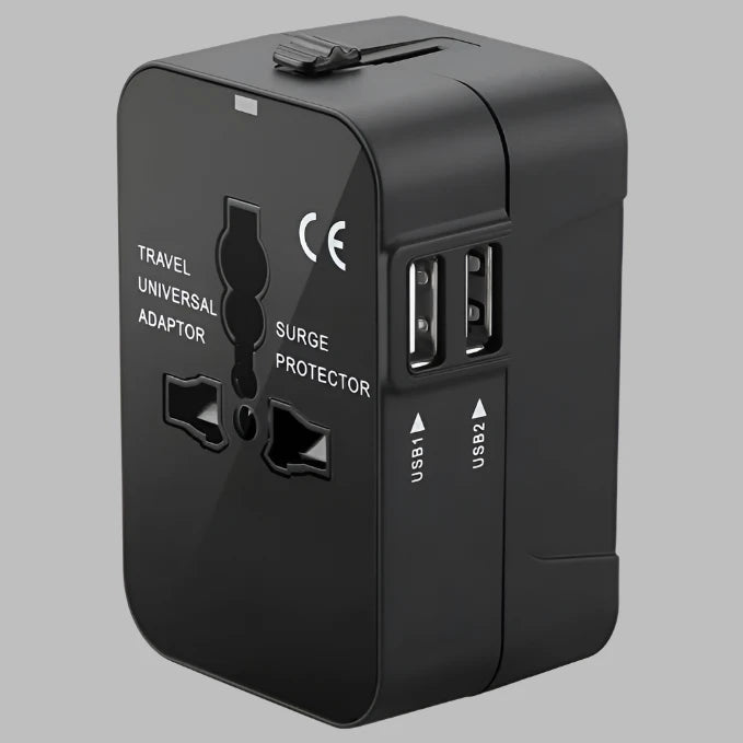 Universal Travel Adapter with Dual USB