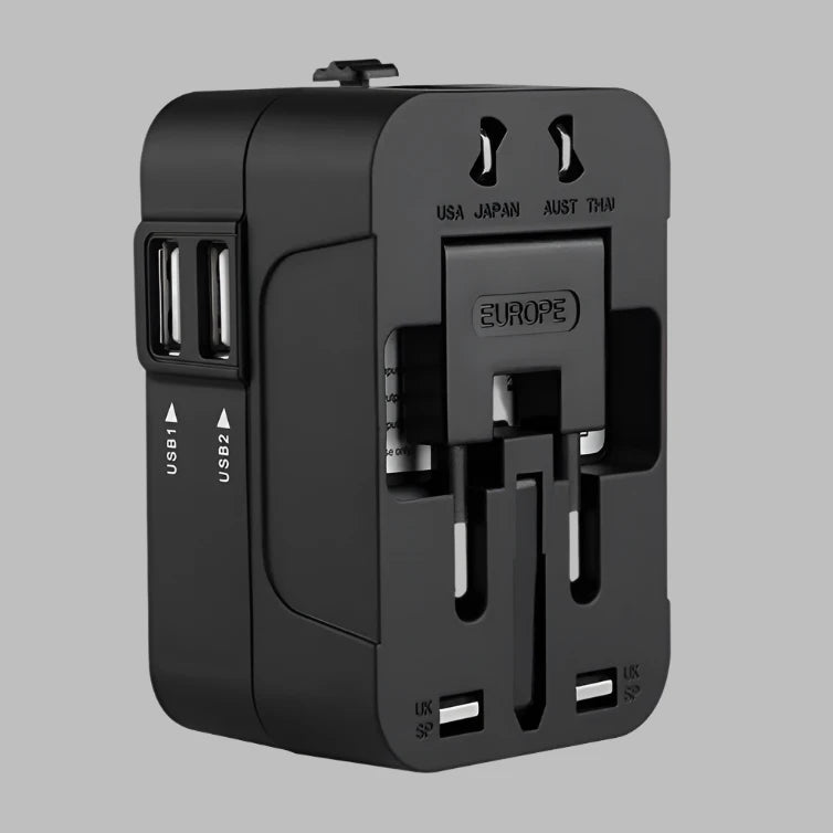 Universal Travel Adapter with Dual USB